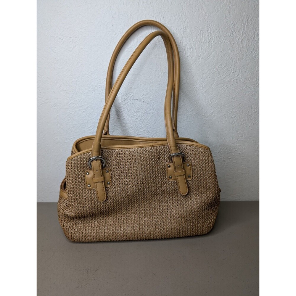 Croft Barrow Satchel Handbag Purse with Cosmetic Bag Tan Neutral Shoulder Bag - Picture 2 of 12